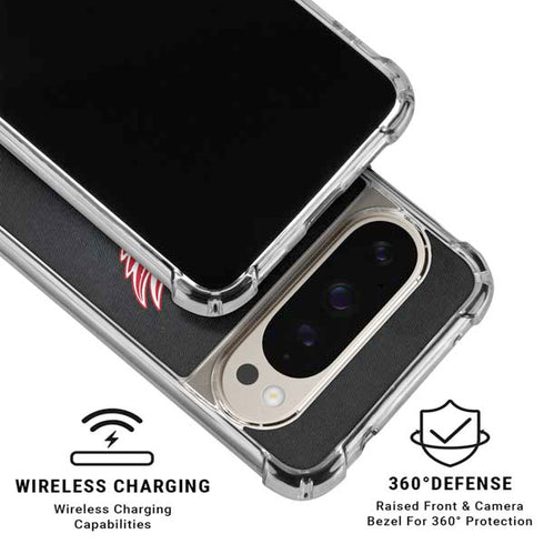 NHL Detroit Red Wings Black Background Pixel 9/9 Pro Clear Case